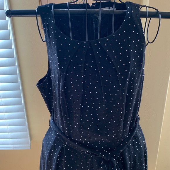 Elle Black Dress with Small White Polka Dots - Picture 2 of 5